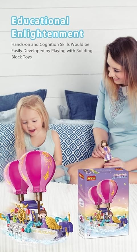 Rahisa Princess Flying Boat Building Blocks Set 358 Pcs Compatible Brick Toy and Exclusive of Blocks and Bricks for Kids