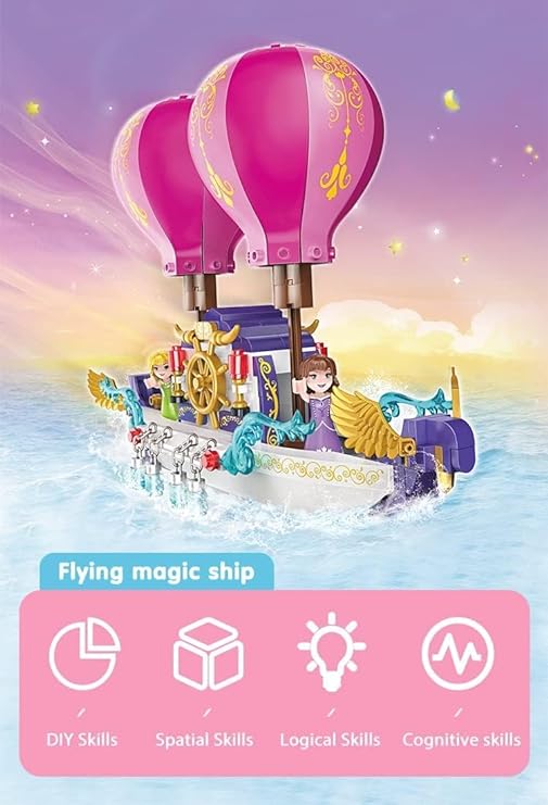 Rahisa Princess Flying Boat Building Blocks Set 358 Pcs Compatible Brick Toy and Exclusive of Blocks and Bricks for Kids