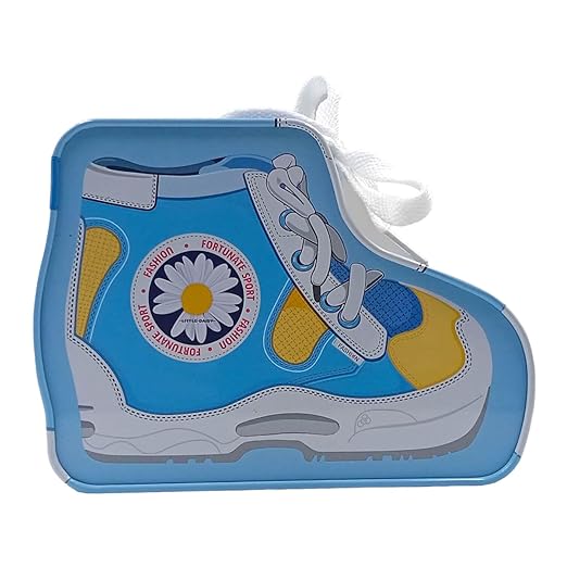 Shoes Theme Piggy Bank with Lock and Key Pink & Blue
