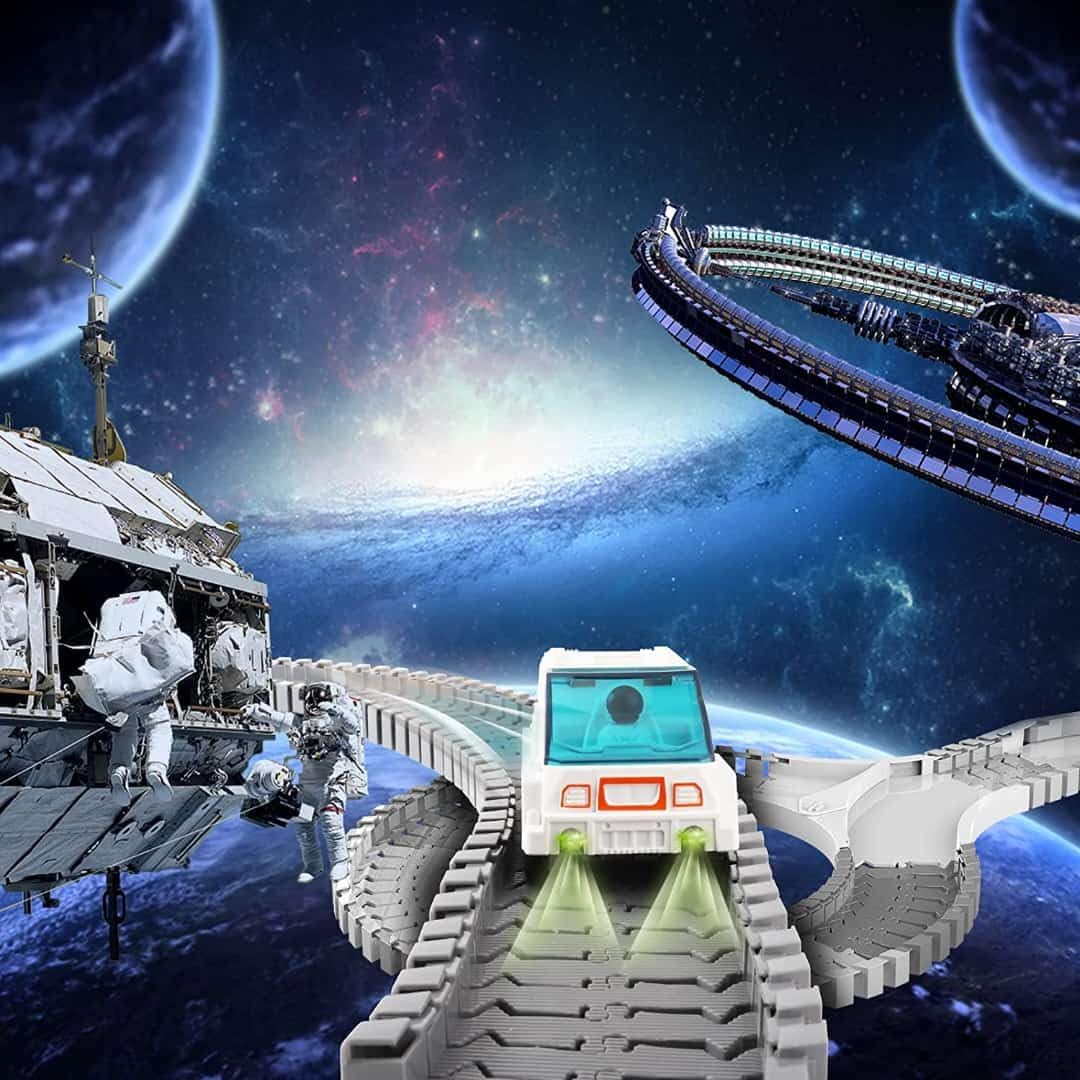 143pcs Spaceman Railway Space Track Toy