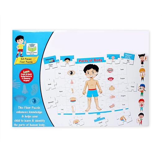 Educational Human Body Parts Puzzle for Kids Floor Puzzle Learn Parts of Human Body with 53 Pieces Puzzle