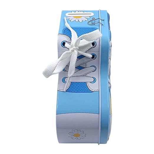 Shoes Theme Piggy Bank with Lock and Key Pink & Blue