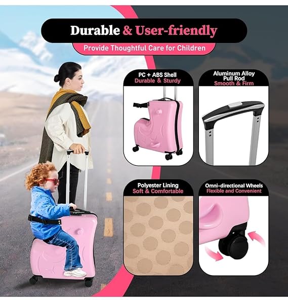 Children Unicorn Printed Fashion Luggage Trolley Bag