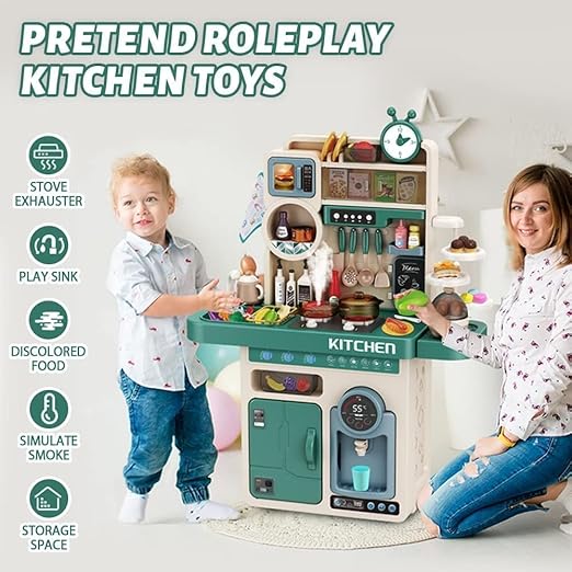 93 PCS Kids Kitchen Playset with Realistic Lights & Sounds