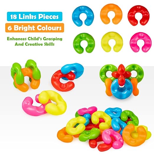 RATNA'S Baby Link Junior | Interlocking Educational Blocks for Kids, 12 Months +