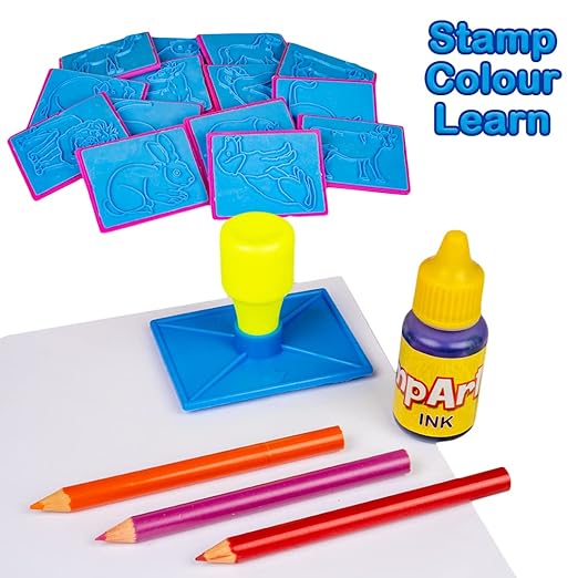 Educational Art & Craft Stamp Art Animal Big with 12 Different Animal Stamps for Kids Ages 3+