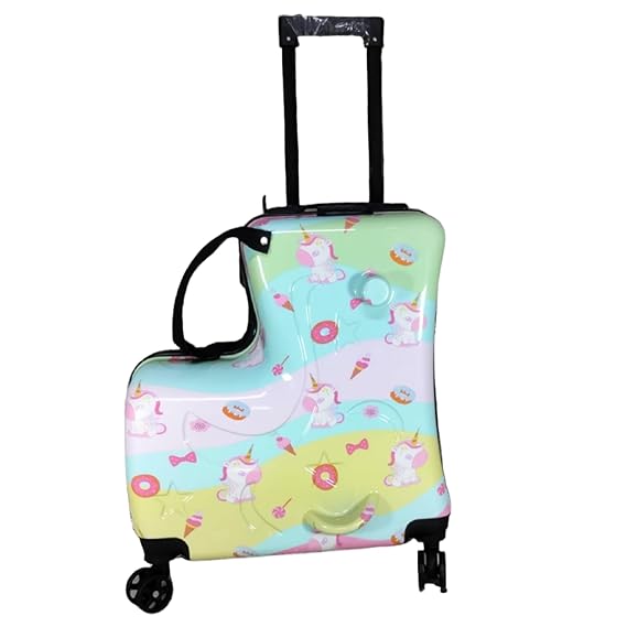 Children Unicorn Printed Fashion Luggage Trolley Bag