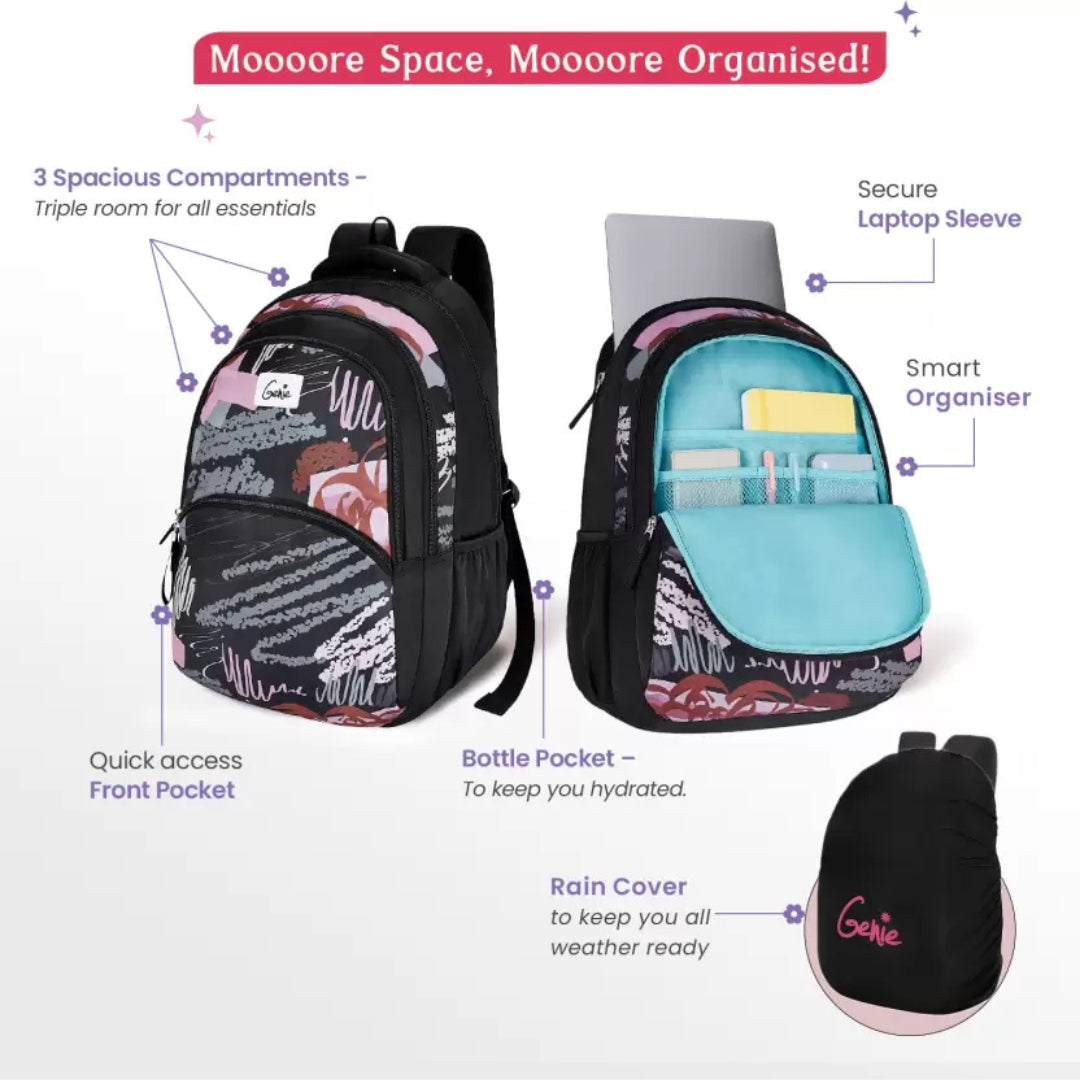 Large 36 L Laptop Backpack ORCHID  (Black)