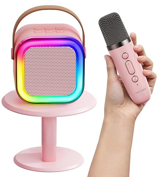 Colorful Bluetooth Karaoke Speaker for Kids with Wireless Mic