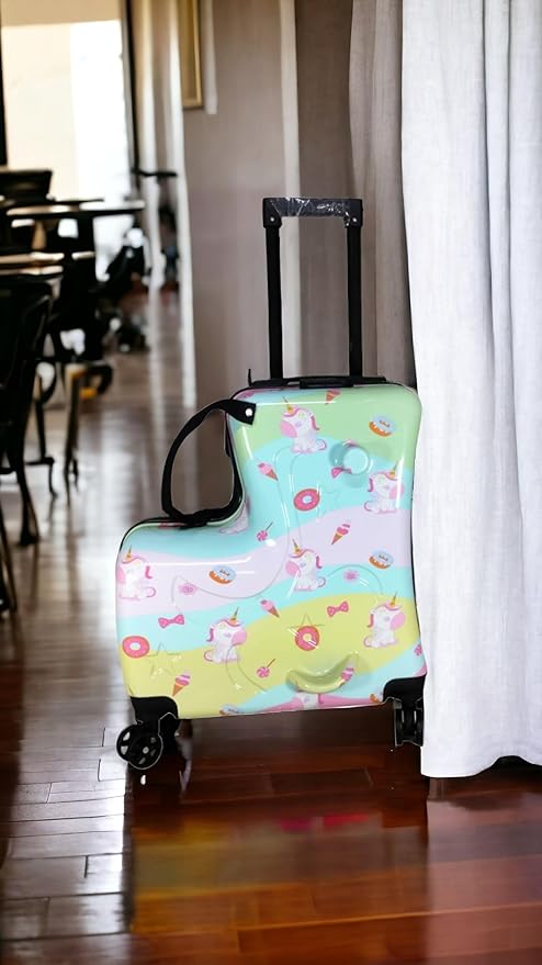 Children Unicorn Printed Fashion Luggage Trolley Bag