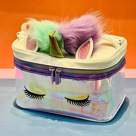Luxury Holographic Unicorn Transparent Large Capacity TPU Cosmetic Bag Portable Travel Case