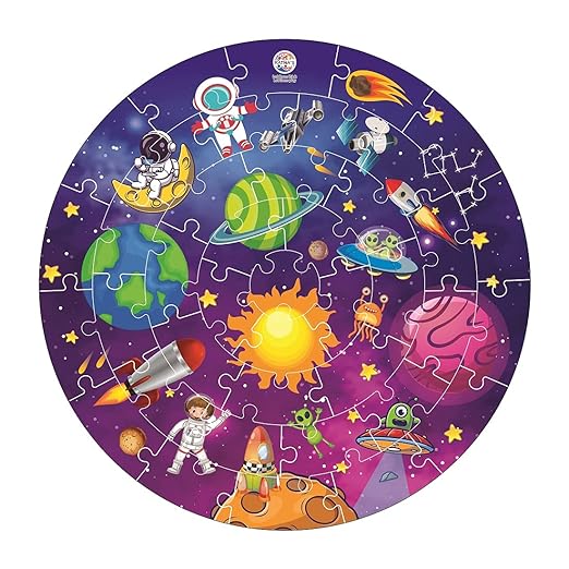 Kiddy Round Jigsaw Puzzle for Kids|40 Pieces Puzzle|31.5 cms Diameter (Space)