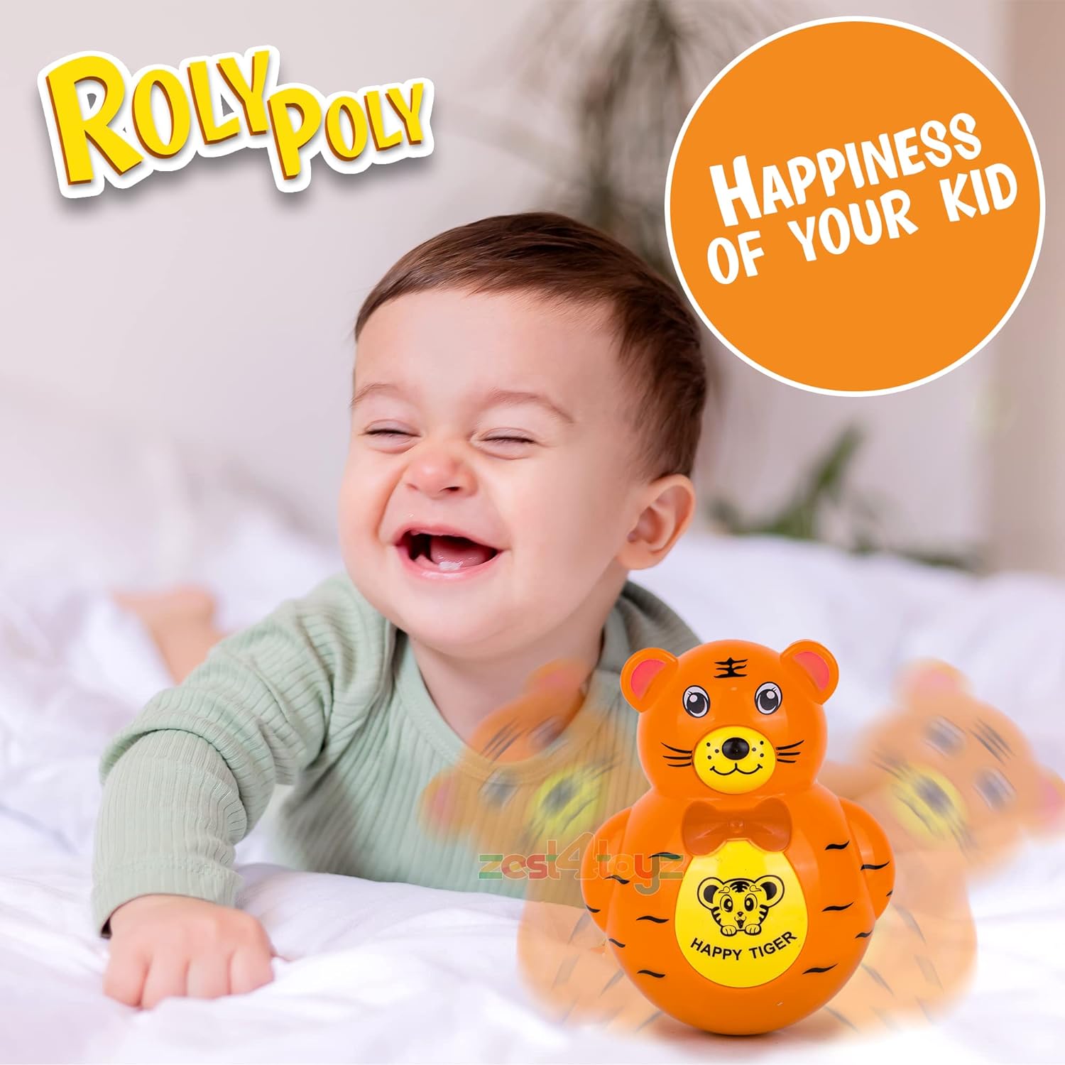 Toys for Kids Light and Music Roly Poly Animal Tumbler Doll Push and Shake Wobbling Bell Sound Toy for Kids Musical Rattle Toy for Infants