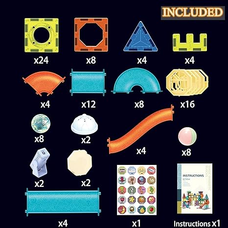 Light Magnetic Tiles- Building Blocks for Kids