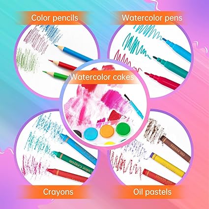 128 Pieces Art Set For Kids ( Pink )