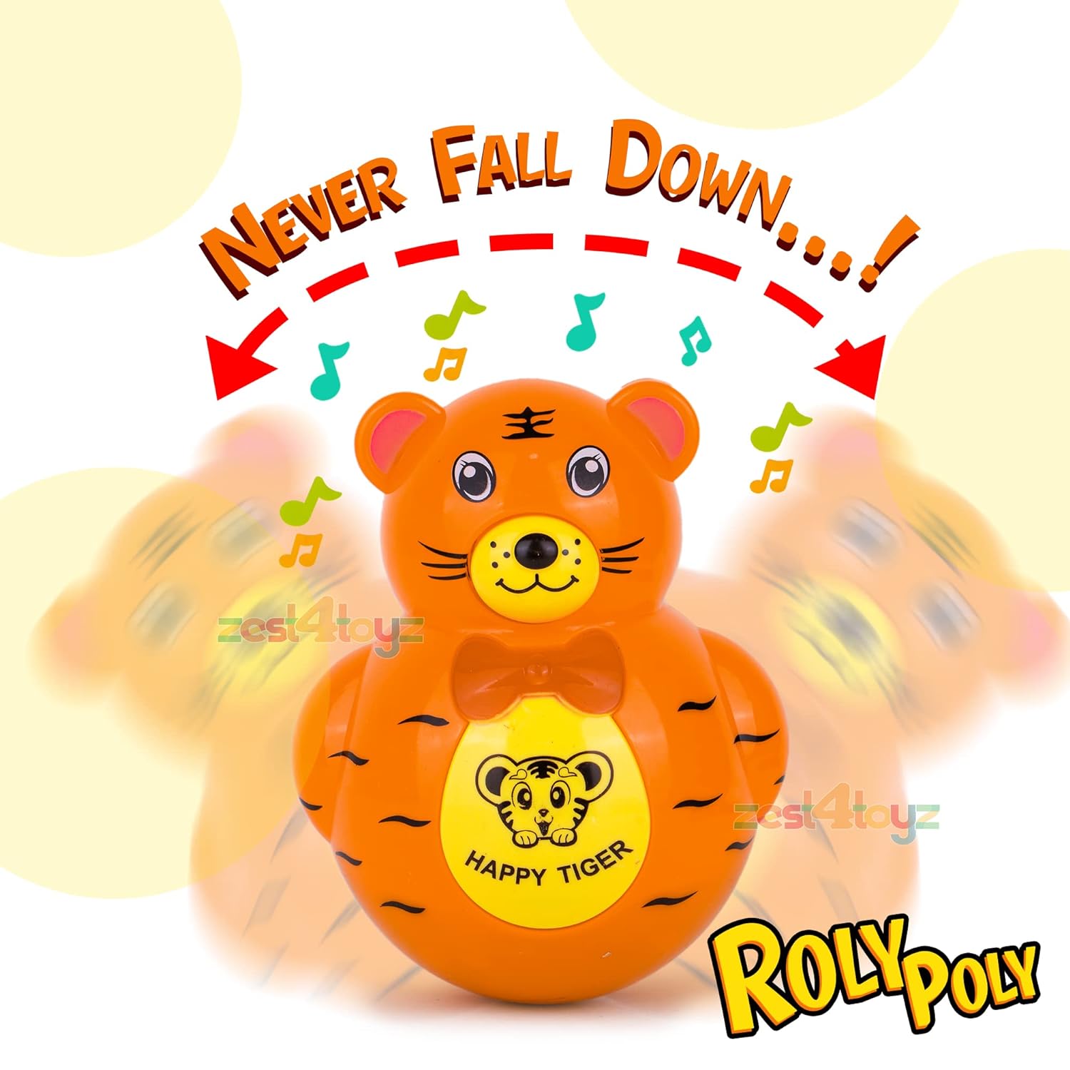 Toys for Kids Light and Music Roly Poly Animal Tumbler Doll Push and Shake Wobbling Bell Sound Toy for Kids Musical Rattle Toy for Infants