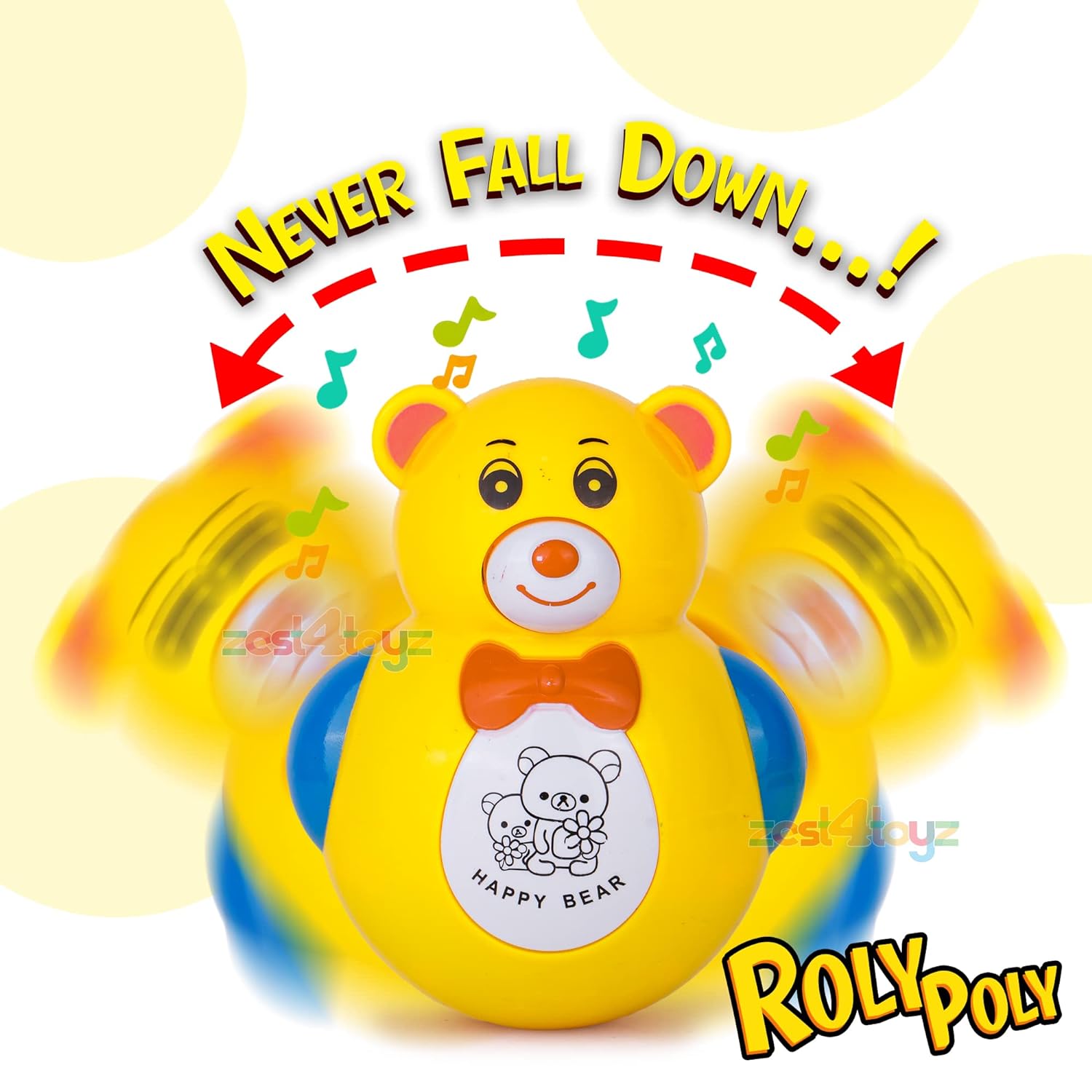 Toys for Kids Light and Music Roly Poly Animal Tumbler Doll Push and Shake Wobbling Bell Sound Toy for Kids Musical Rattle Toy for Infants