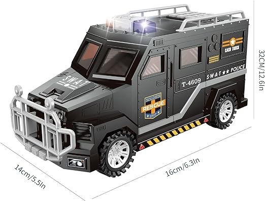 Police Car Shaped Piggy Bank - Coin Money Storage