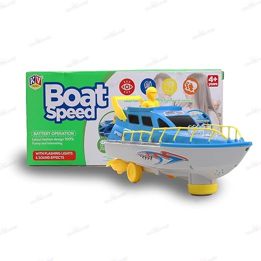 Baby's Little World Kiddybuddy Bump&Go Ocean Ship With Flashing Lights&Sound Effect Toys For Kids, Gift For Kids,Big Size,Made In India, Multicolor