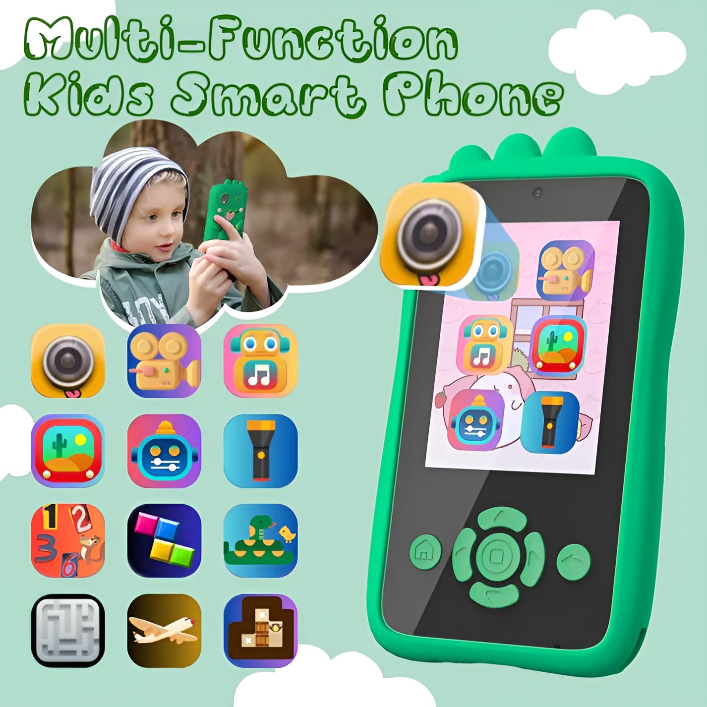 Kids Smartphone Toy with MP3 Music Player & Dual Camera
