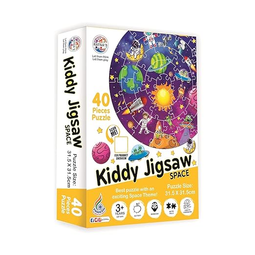 Kiddy Round Jigsaw Puzzle for Kids|40 Pieces Puzzle|31.5 cms Diameter (Space)