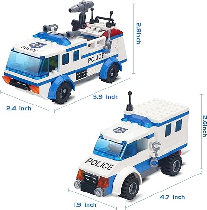 DIY Police Action Police Van Educational Building Blocks for Kids【368 Pcs】
