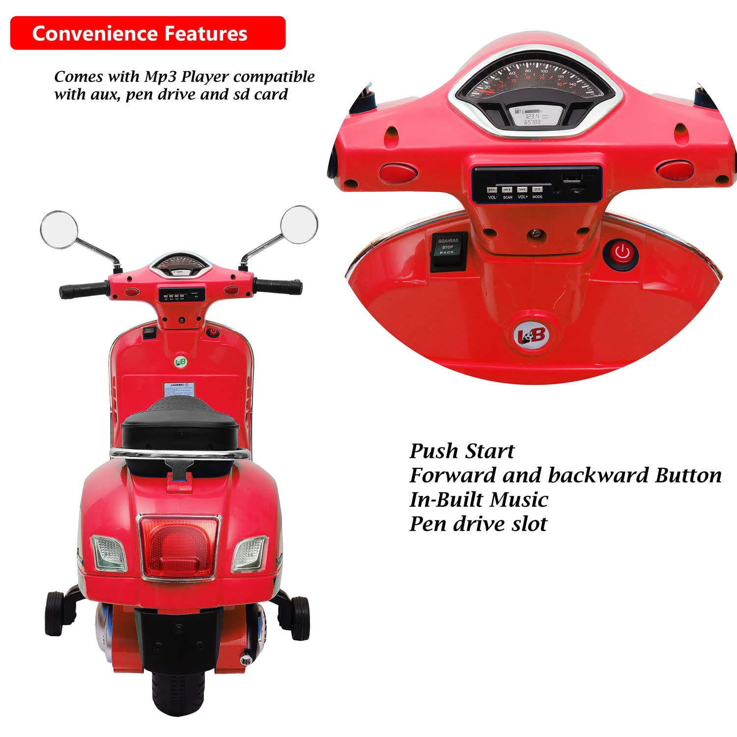 Vespa Battery Operated Ride on Bike ( CB - 321 )