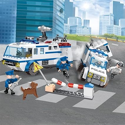 DIY Police Action Police Van Educational Building Blocks for Kids【368 Pcs】