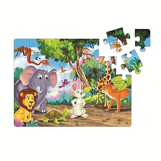 RATNA'S Story Jigsaw Puzzle Hare and Tortoise for Kids with A Story Book Inside