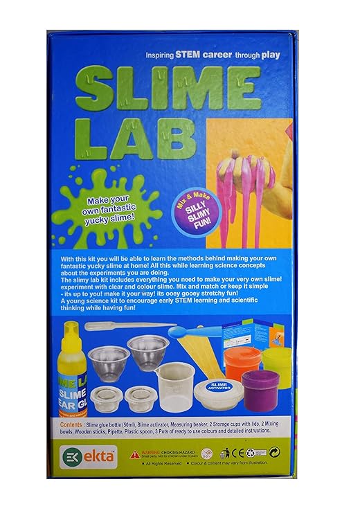 Slime lab for boys and girls with slime activator (diy, safe for kids) (made in india)- Multi color