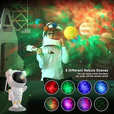 Star Projector Galaxy Light Astronaut Light Projector for Kids Night Light