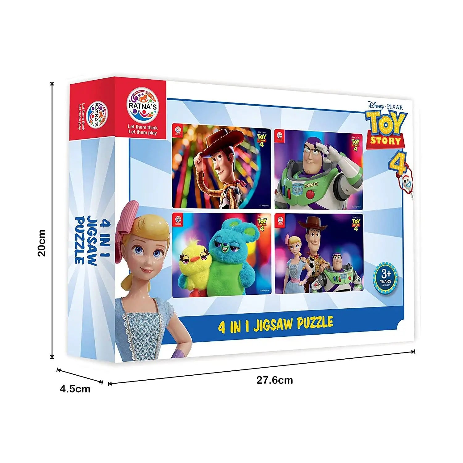 Ratna’s 4 in 1 Disney Pixar Toy Story 4 Jigsaw Puzzle 140 Pieces for Kids