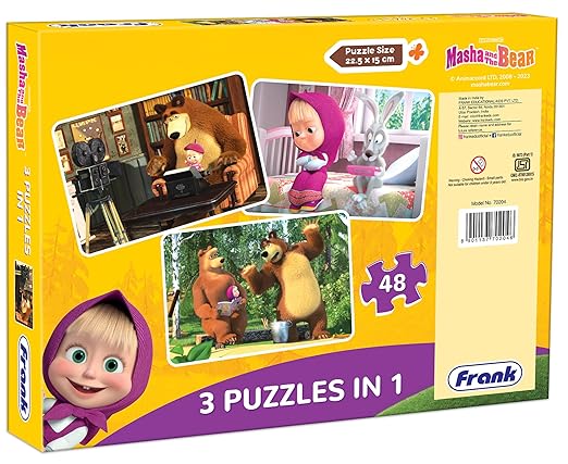 Frank Masha and The Bear Puzzles - 48 Pieces 3 in 1 Jigsaw Puzzles for Kids for Age 5 Years Old and Above