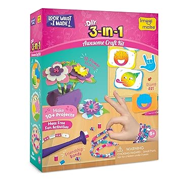 3-in-1 Awesome Craft Kit - Kids Arts and Crafts