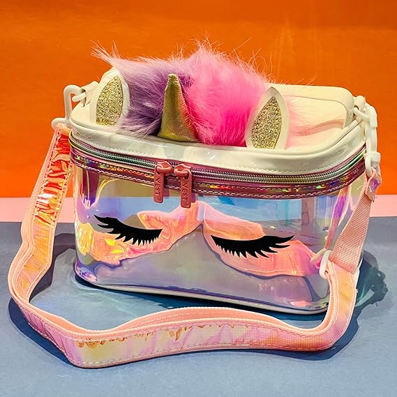 Luxury Holographic Unicorn Transparent Large Capacity TPU Cosmetic Bag Portable Travel Case