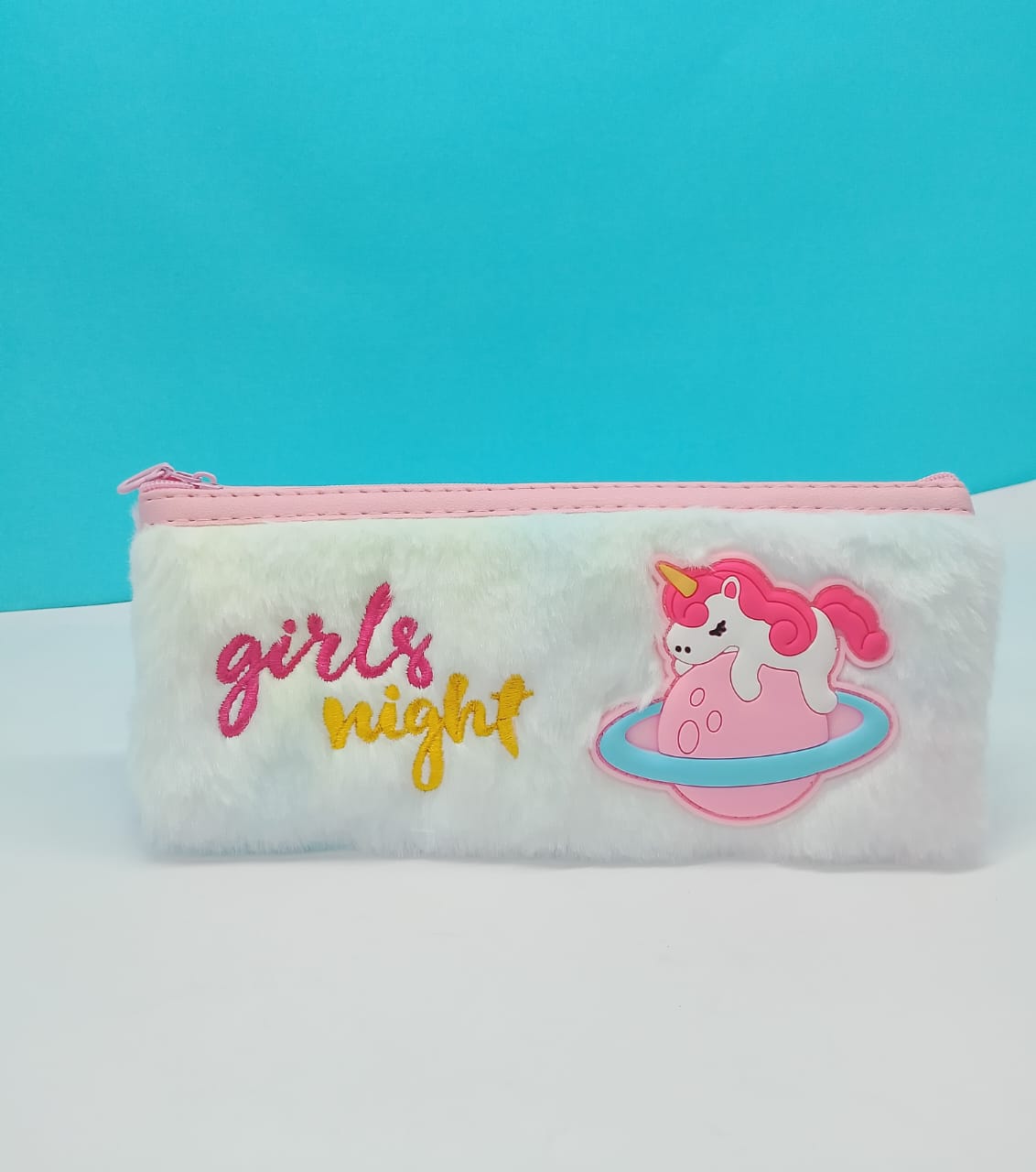 Unicorn Art Fur Pencil Pouch(Multicolor)