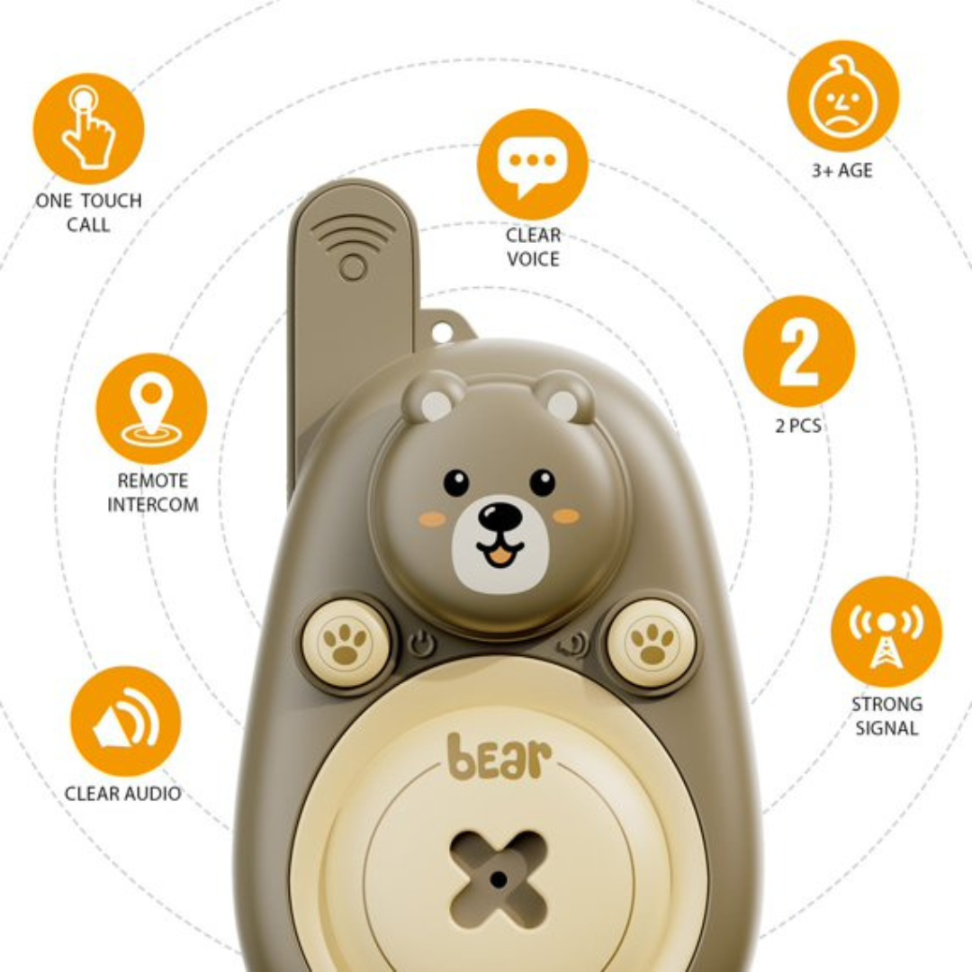Kids Walkie Talkies Bear Theme 2pcs