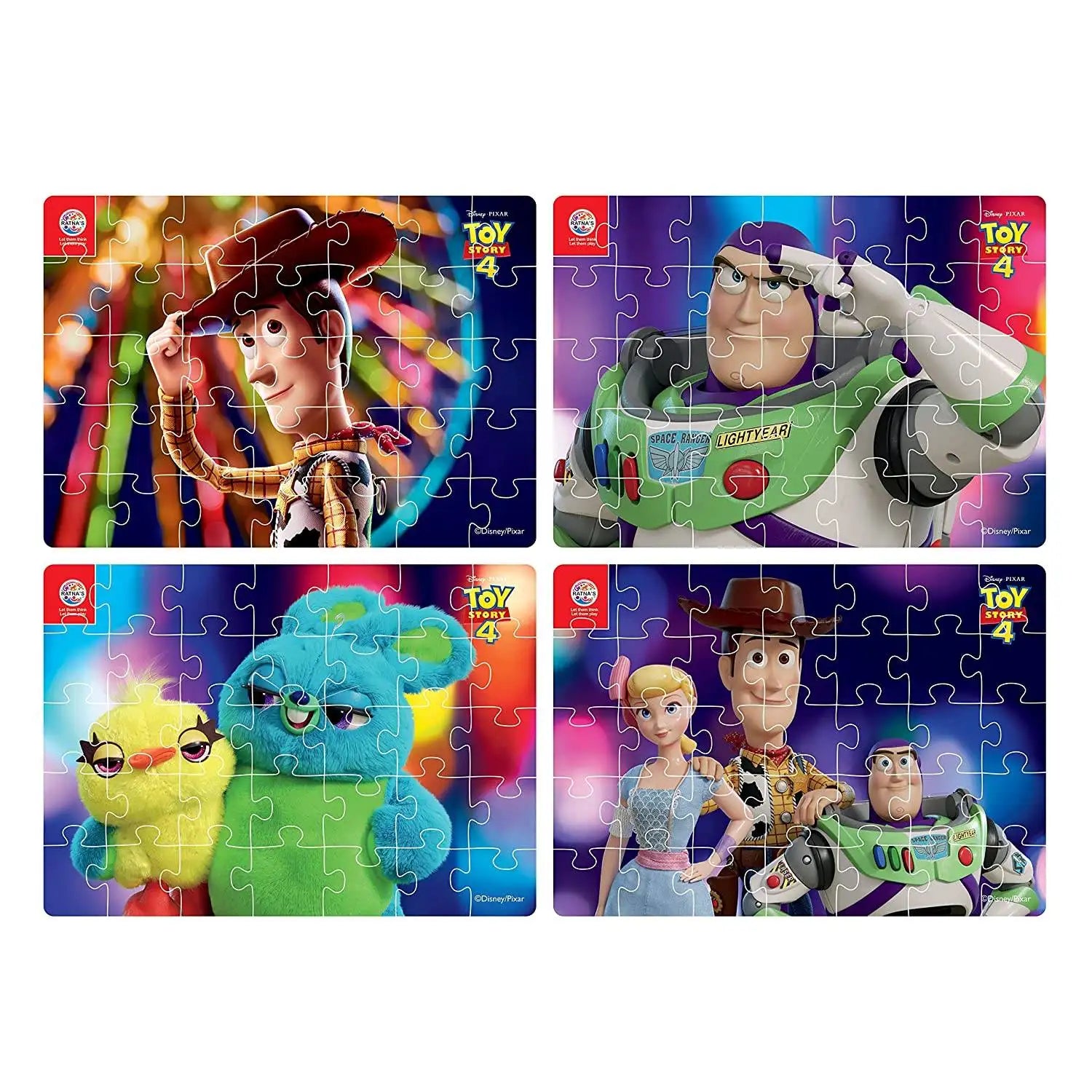 Ratna’s 4 in 1 Disney Pixar Toy Story 4 Jigsaw Puzzle 140 Pieces for Kids