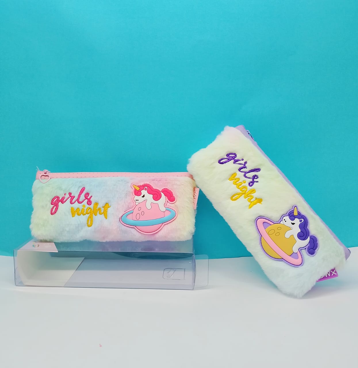 Unicorn Art Fur Pencil Pouch(Multicolor)