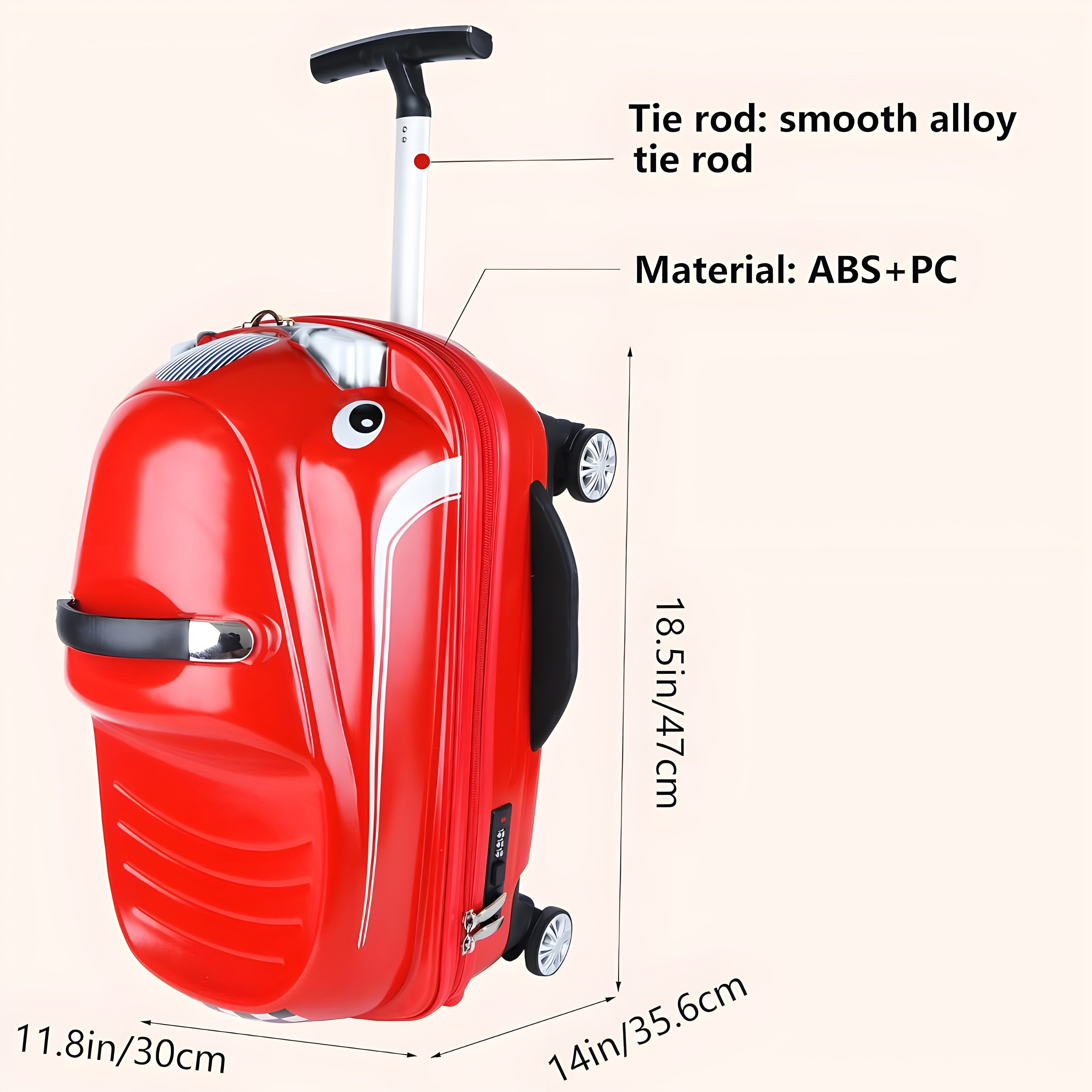 Kids Ride-on Travel Suitcase Trolley(RED)