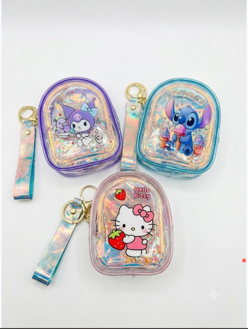 Cute glitter jelly coin pouch ( pack of 2 pouches )
