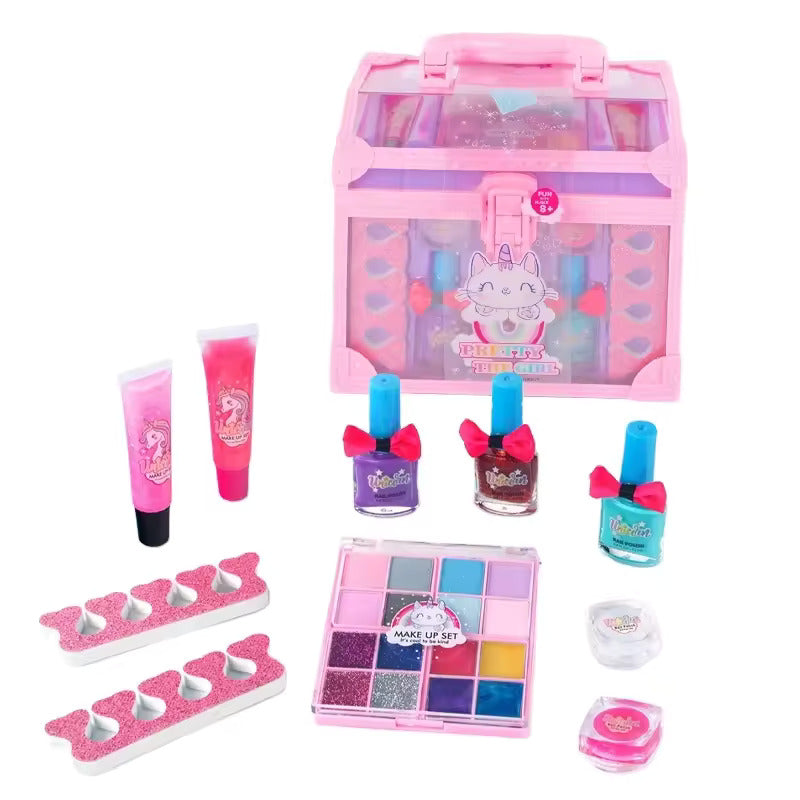 Makeup Toys Set Diy Cosmetic Pretend Play Real Washable Makeup Kit Toys For Girls
