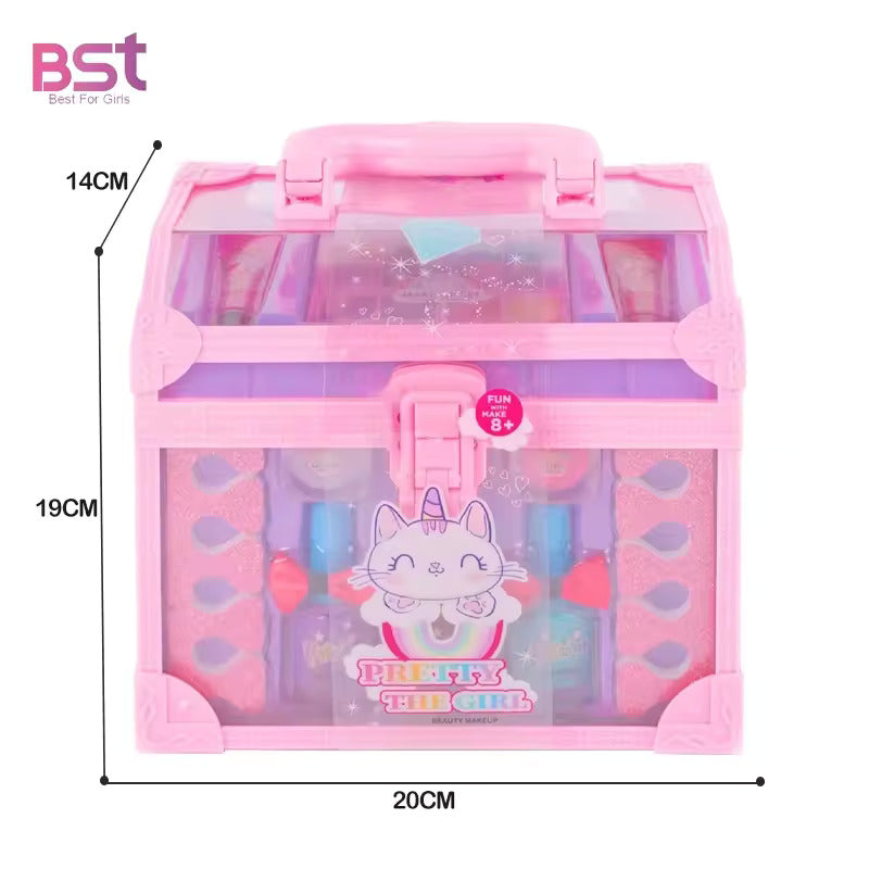 Makeup Toys Set Diy Cosmetic Pretend Play Real Washable Makeup Kit Toys For Girls