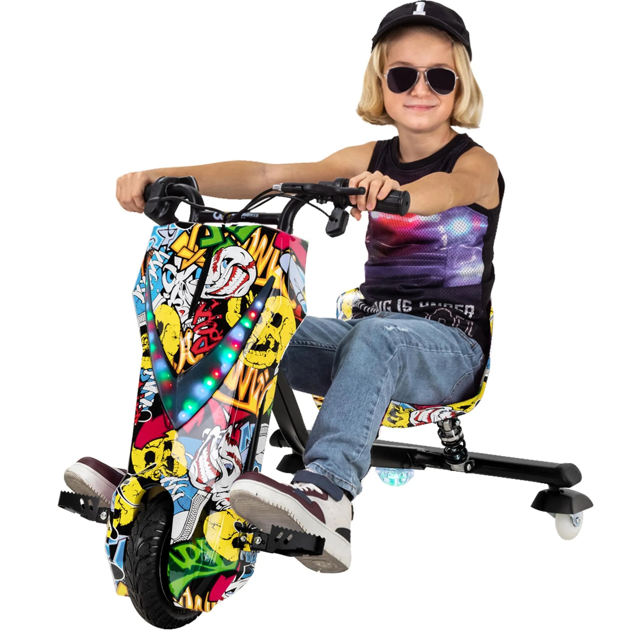 Kids Electric Drift Scooter – LED Light-Up Ride