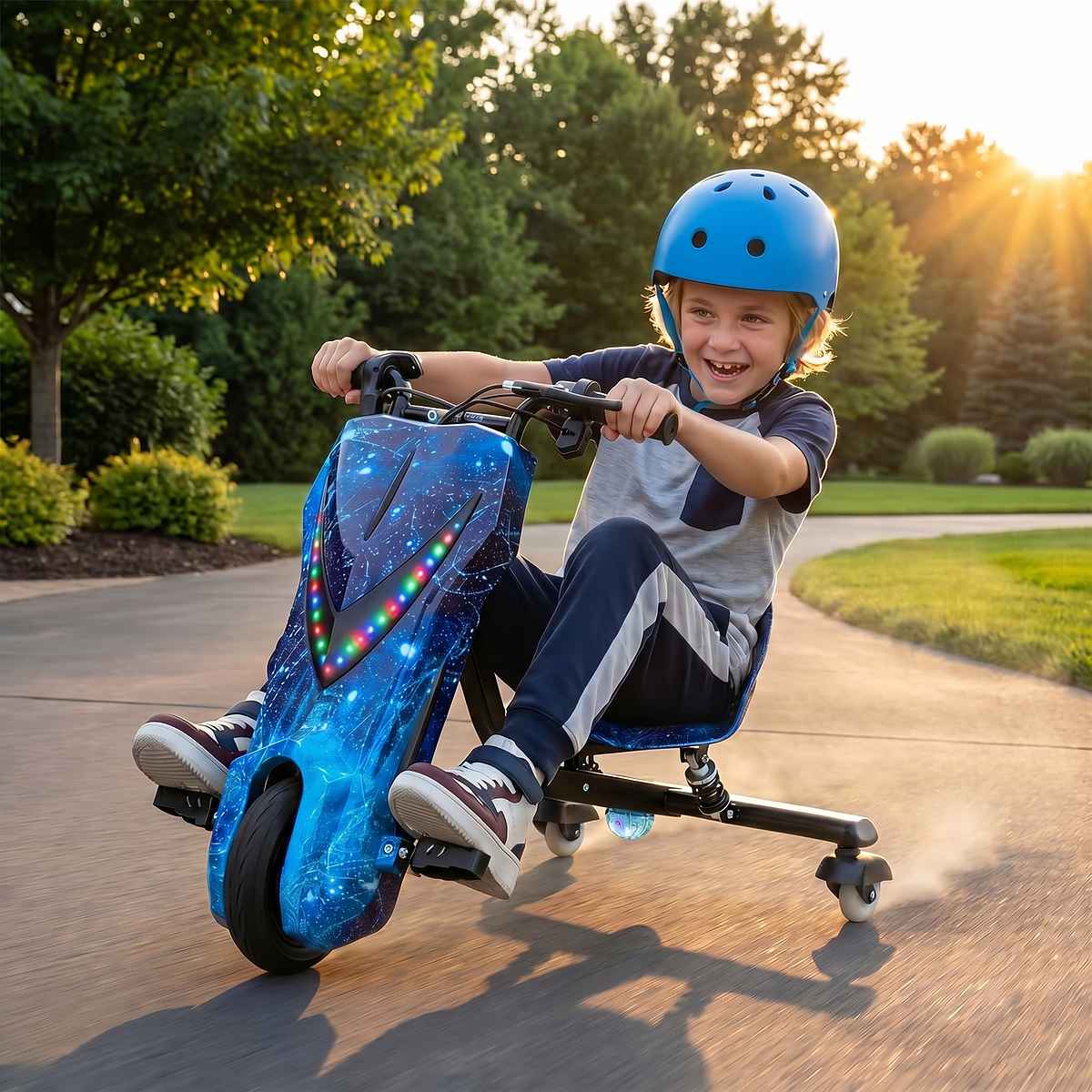 Kids Electric Drift Scooter – LED Light-Up Ride