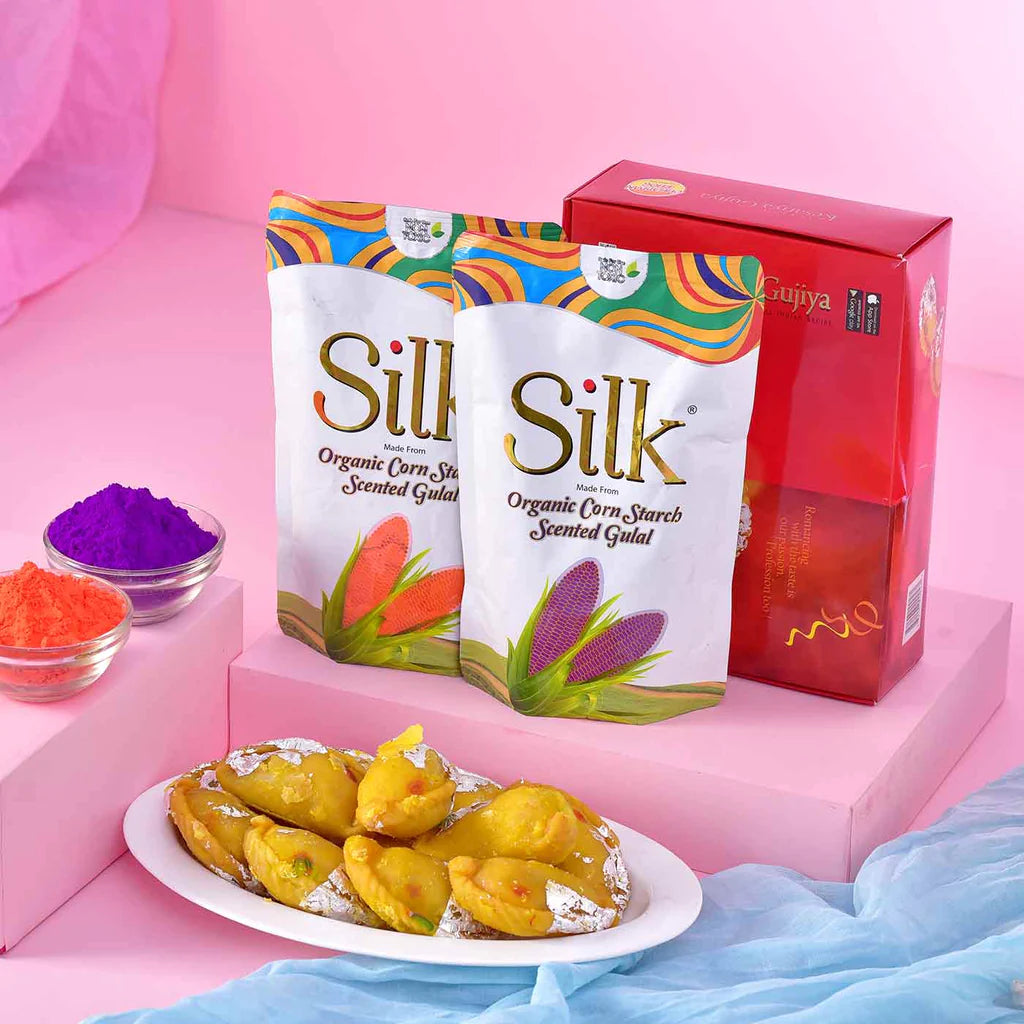 SILK ORGANIC Corn Starch Scented Gulal (200 Gms) Multiple Colours