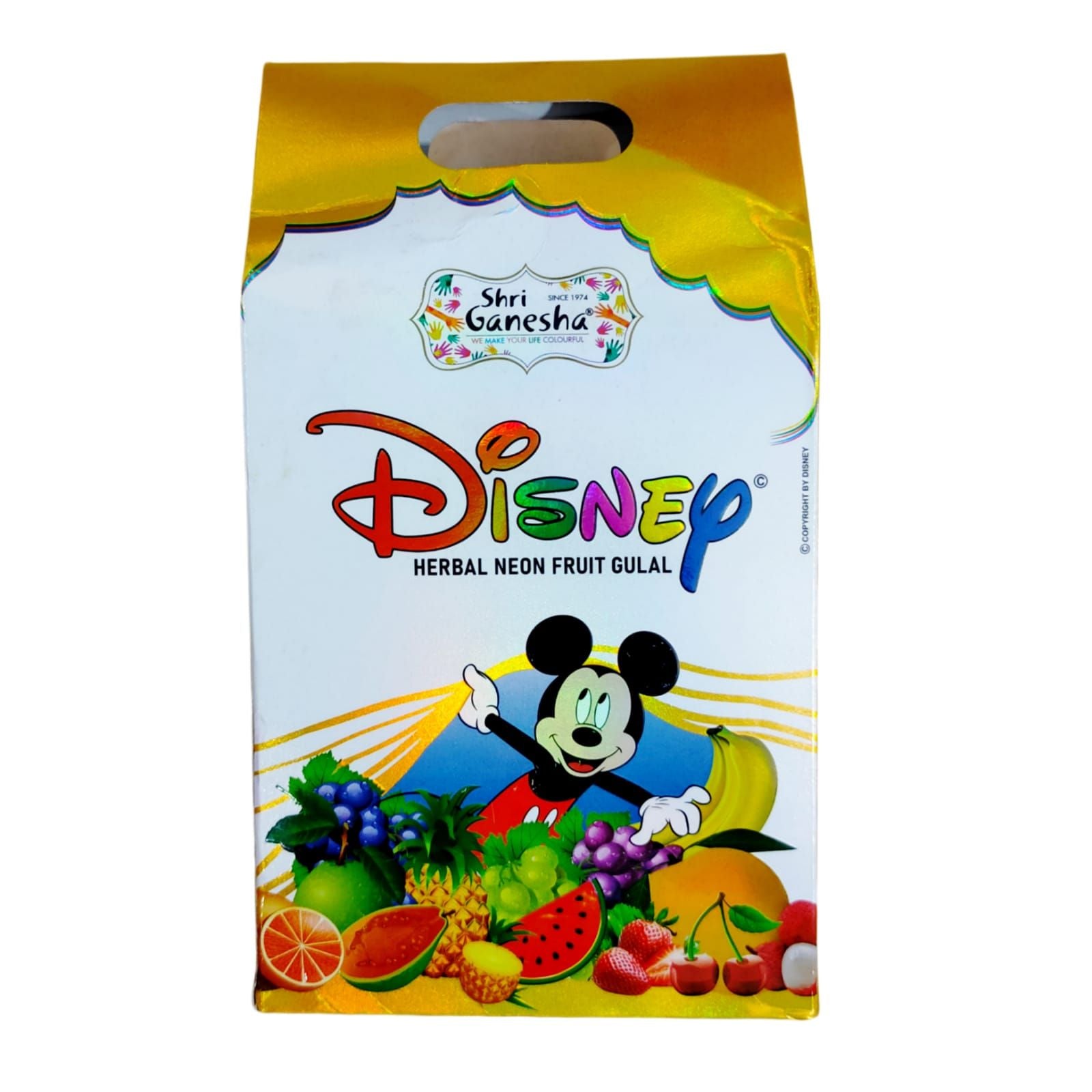 Shri Ganesha Herbal Neon Fruit Gulal Colors (Safe & Organic) For Childrens, Pack of 5