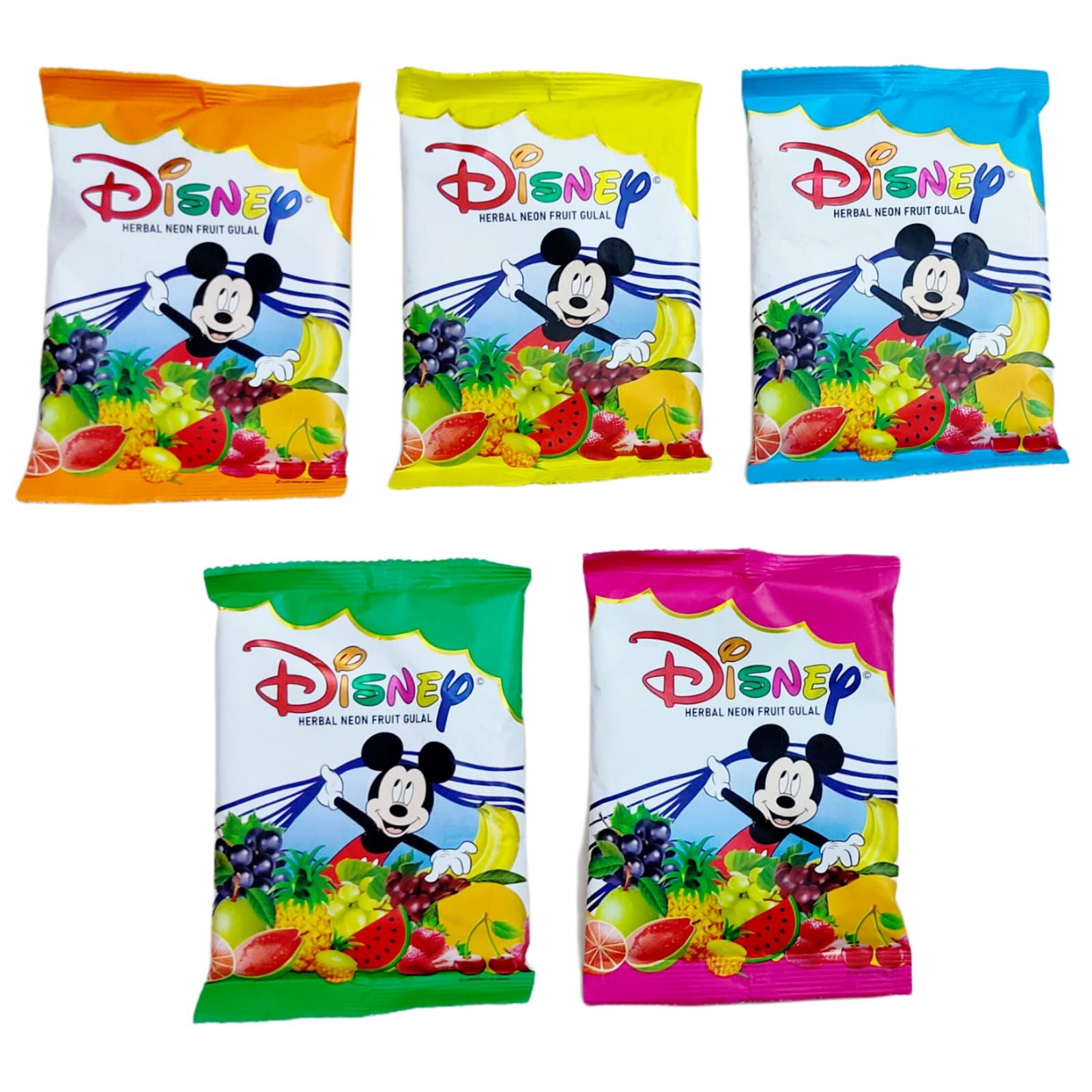 Shri Ganesha Herbal Neon Fruit Gulal Colors (Safe & Organic) For Childrens, Pack of 5