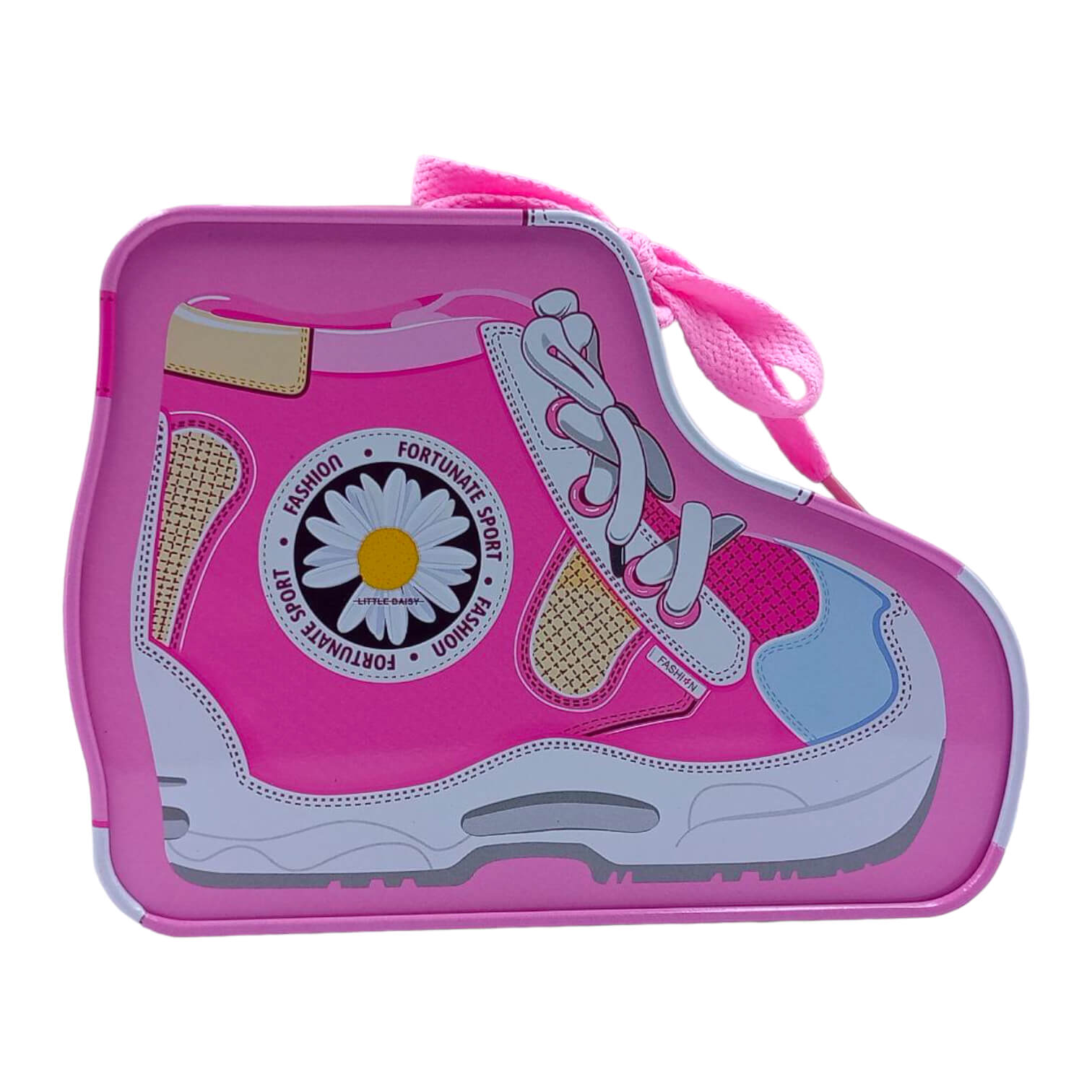 Shoes Theme Piggy Bank with Lock and Key Pink & Blue