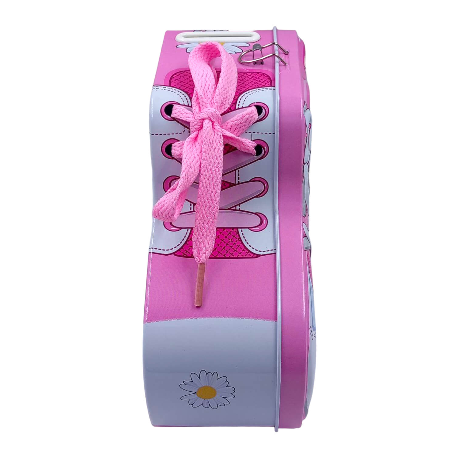 Shoes Theme Piggy Bank with Lock and Key Pink & Blue